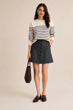 J. Crew Charcoal Grey Button-Front Wool Mini Skirt Size 4